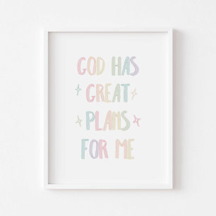 Aquarellmalerei Gott hat große Pläne für mich Poster