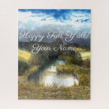 Aquarellmalerei im Herbstteich