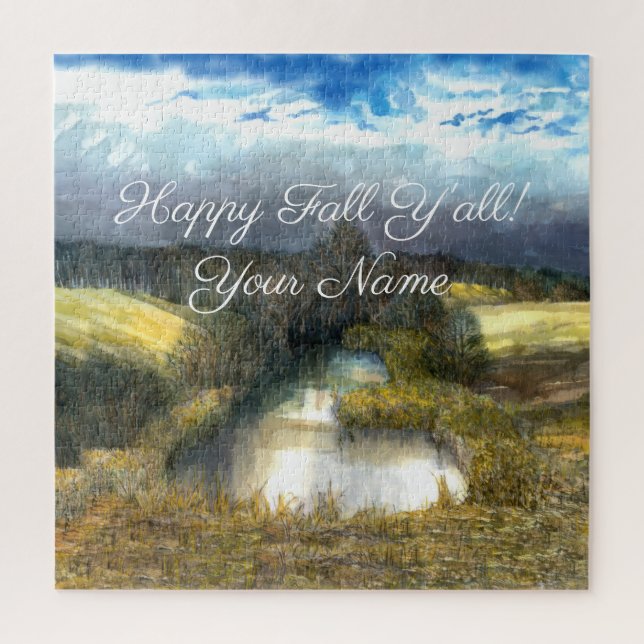 Aquarellmalerei im Herbstteich (Vertikal)