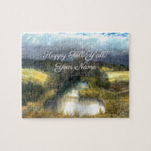 Aquarellmalerei im Herbstteich