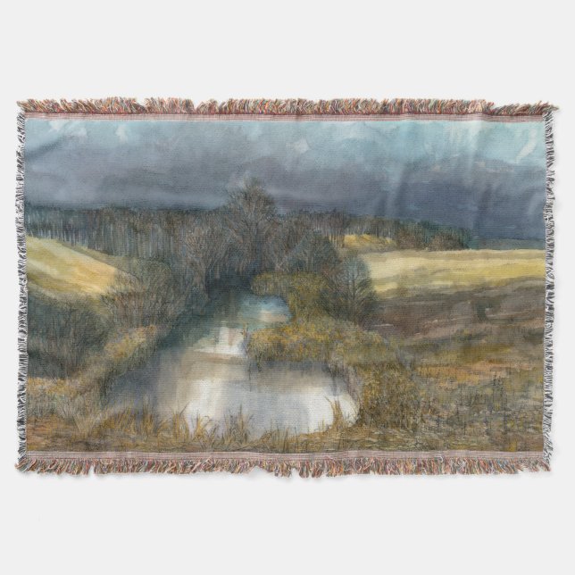 Aquarellmalerei im Herbstteich Decke (Vorderseite)