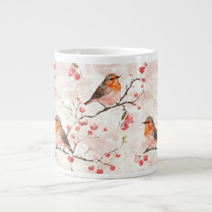 Aquarellmalerei im Schneewald & Berries Jumbo-Tasse