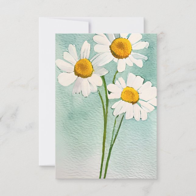 Aquarellmalerei Kamille Blume Weiße Blüte Dankeskarte (Vorderseite)