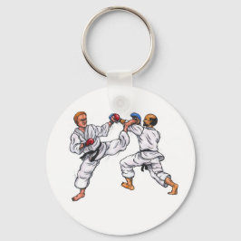 Aquarellmalerei Karate Männer kämpfen Schlüsselanhänger