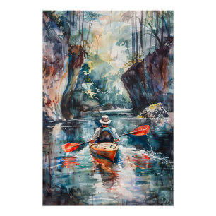 Aquarellmalerei Kayak Poster