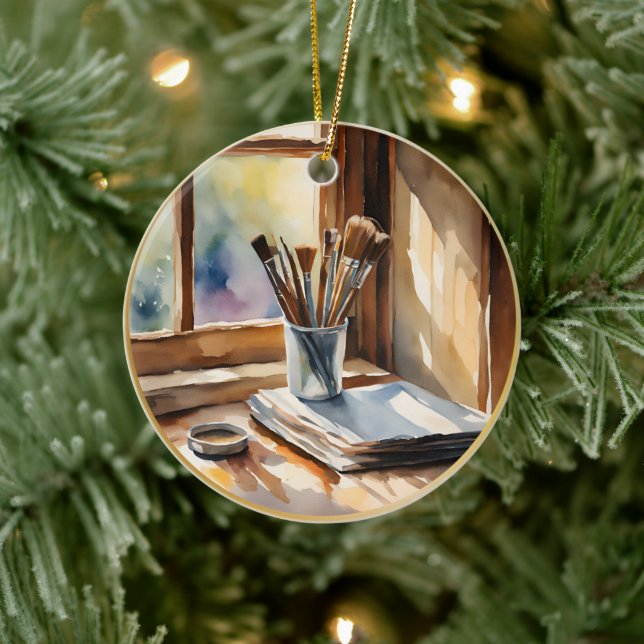 Aquarellmalerei Keramik Ornament (Baum)