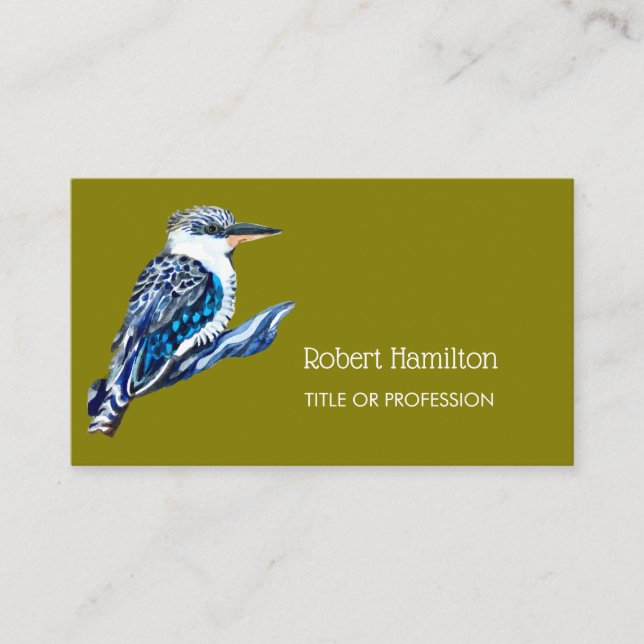Aquarellmalerei Kookaburra Visitenkarte (Vorderseite)