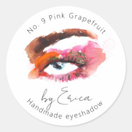 Aquarellmalerei Makeup Eyeshadow Verpackung Runder Aufkleber