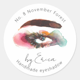 Aquarellmalerei Makeup Eyeshadow Verpackung Runder Aufkleber