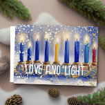 Aquarellmalerei Menorah Liebe und Licht Feiertagskarte<br><div class="desc">Unterkunft thematisch von Umua entworfen. Gedruckt und ausgeliefert von Zazzle oder ihren Partnern.</div>