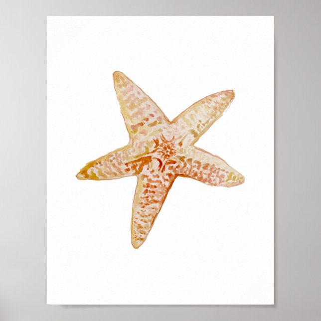Aquarellmalerei mit Pfirsichfarben Poster (Vorne)
