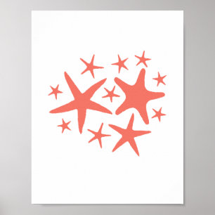 Aquarellmalerei mit Pfirsichfarben Poster
