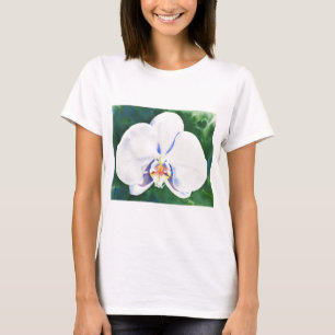 Aquarellmalerei mit weißem Orchid T-Shirt
