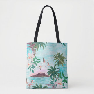 Aquarellmalerei nahtlos mit hawaiianischem Muster Tasche