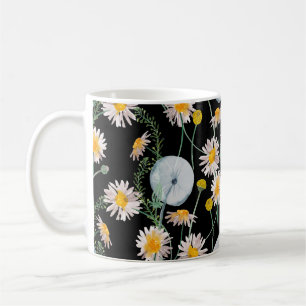 Aquarellmalerei nahtlos mit Kamille Kaffeetasse