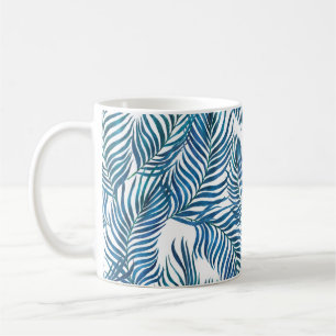 Aquarellmalerei nahtlos mit tropischem Muster Kaffeetasse