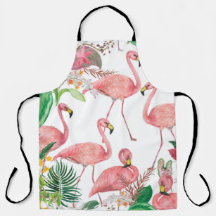 Aquarellmalerei nahtloses Muster mit Flamingo Schürze
