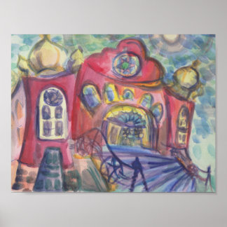 Aquarellmalerei Ottawa Alte Synagoge Jüdische Poster