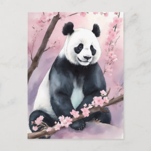 Aquarellmalerei Panda Bär Postkarte