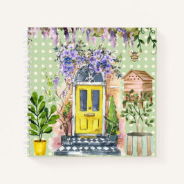 Aquarellmalerei Polka dots Green Garden Sketch Notizbuch