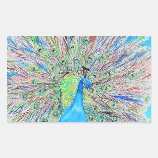 Aquarellmalerei Rechteckiger Aufkleber (Vorderseite)