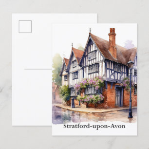 Aquarellmalerei-Reise Stratford upon Avon Postkarte