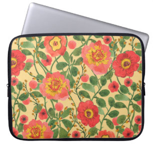Aquarellmalerei Retro-Blumenmuster nahtlos Muster Laptopschutzhülle