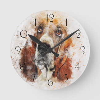 Aquarellmalerei Runde Wanduhr