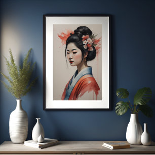 Aquarellmalerei Schöne asiatische Blume Poster