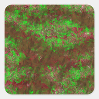 Aquarellmalerei schöner Blumengarten Quadratischer Aufkleber