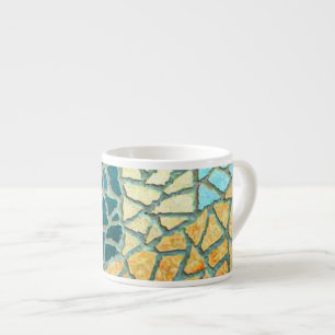 Aquarellmalerei Stone Mosaik + Ihre Ideen Espressotasse