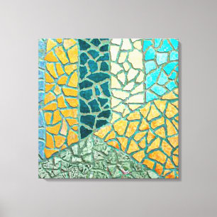 Aquarellmalerei Stone Mosaik + Ihre Ideen Leinwanddruck