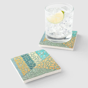 Aquarellmalerei Stone Mosaik + Ihre Ideen Steinuntersetzer