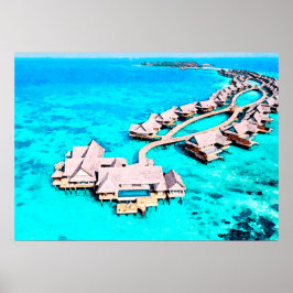 Aquarellmalerei Villa in Joali Poster