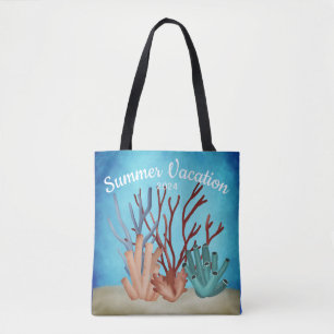 Aquarellmalerei von Meereskorallen Tasche