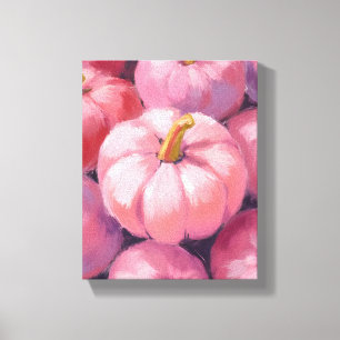 Aquarellmalerei von rosa Pastell-Kürbissen Leinwanddruck