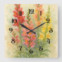 Aquarellmalerei von Snapdragons 2 Wall-Uhr