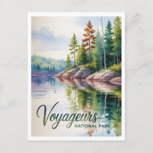 Aquarellmalerei von Voyageurs National Park Postkarte