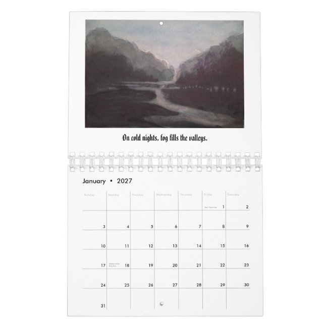 Aquarellmalereien der deutschen Landschaften Kalender (Jan 2027)