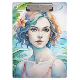 Aquarellmalerin hübsch klemmbrett
