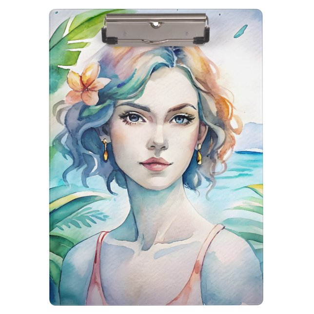 Aquarellmalerin hübsch klemmbrett (Vorderseite)