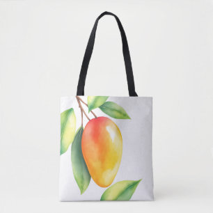 Aquarellmango im weißen Hintergrund Tasche