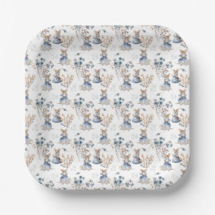 Aquarellmäsche Kinderdusche Pappteller
