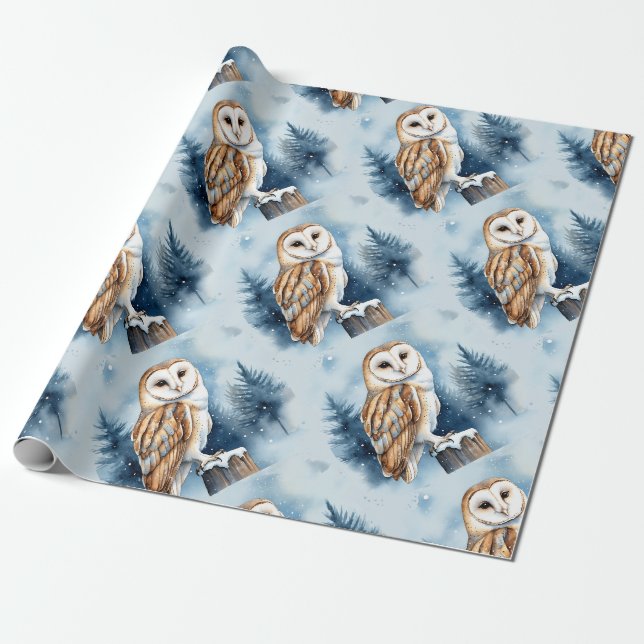 Aquarellmauer Schneeflocken Geschenkpapier (Ungerollt)