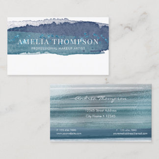 Aquarellmeer | Navy Blue Visitenkarte