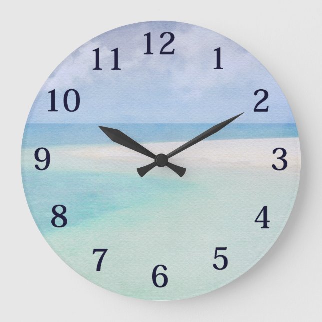 Aquarellmeere Große Wanduhr (Vorderseite)