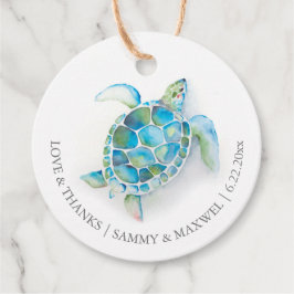 Aquarellmeerschildkröte - Liebesmarken Geschenkanhänger