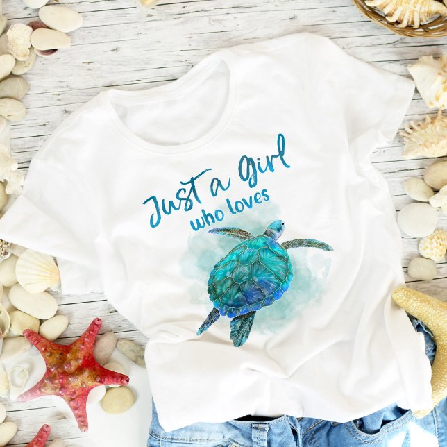 Aquarellmeerschildkröte Lover Ein Mädchen, das Lie T-Shirt (Von Creator hochgeladen)