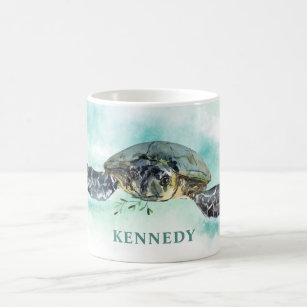 Aquarellmeerschildkröte Personalisiert Kaffeetasse