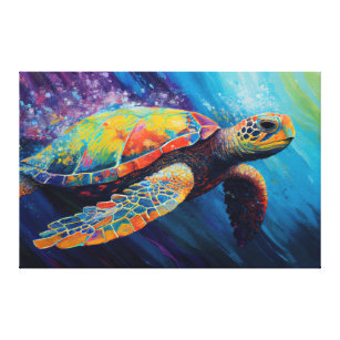 Aquarellmeerschildkrötenmalerei Leinwand